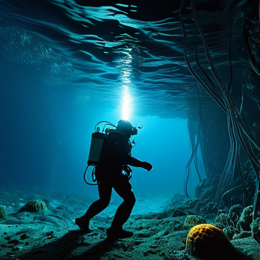 해양 로봇 기술 - **Image Prompt 1: Deep Sea Exploration - The Robot's Realm**
A highly detailed, cinematic shot d...