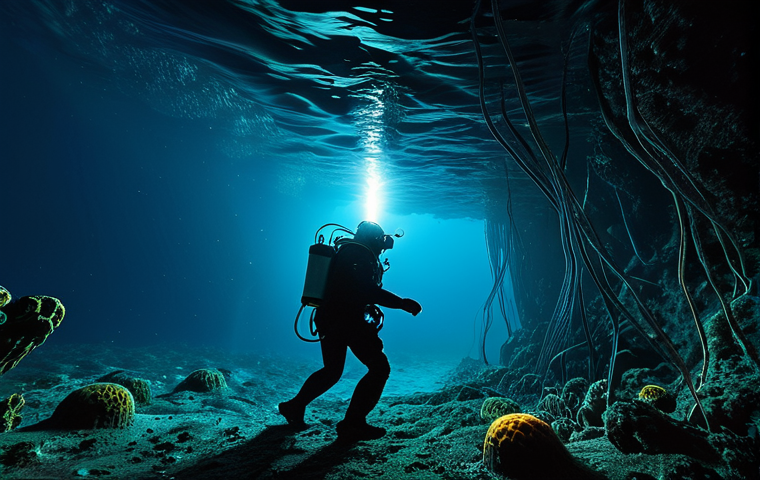 해양 로봇 기술 - **Image Prompt 1: Deep Sea Exploration - The Robot's Realm**
A highly detailed, cinematic shot d...