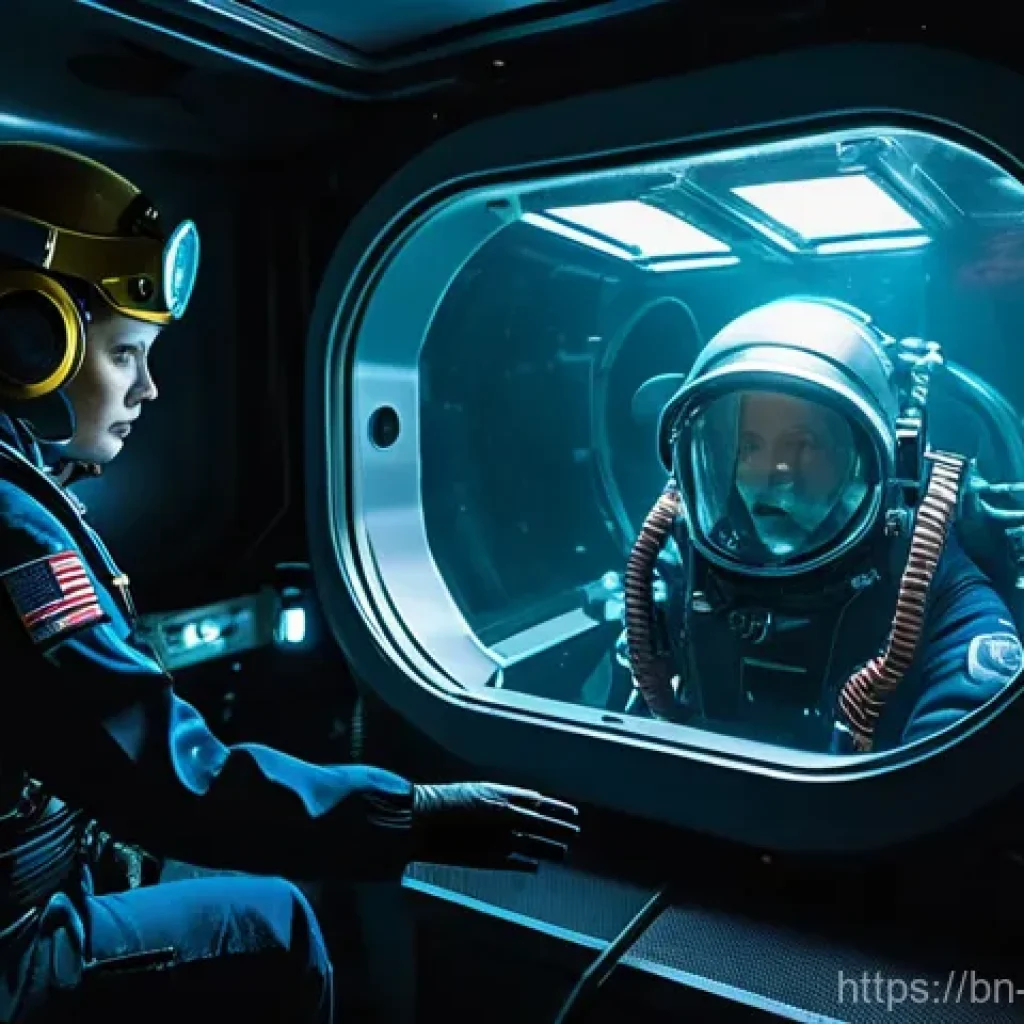 해양학 학위 과정 - **Prompt:** A dynamic scene depicting a modern deep-sea research expedition. A female marine biologi...