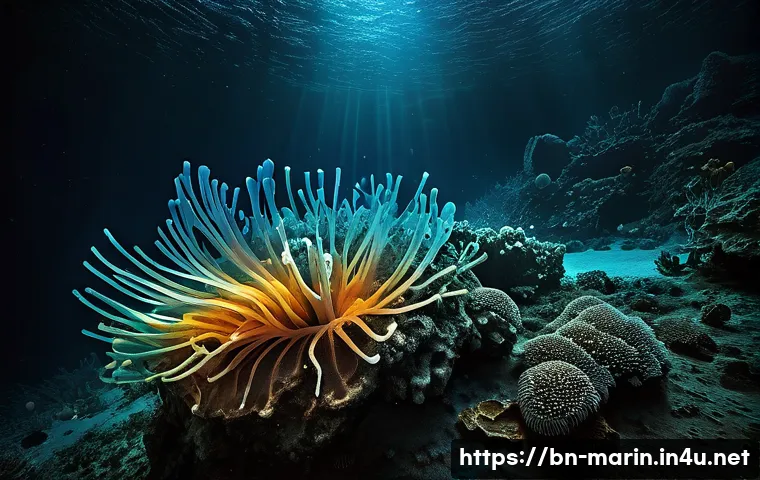 해양학 이론과 실습 - **Deep-Sea Hydrothermal Vent Ecosystem with AUV Exploration:**
"A breathtaking and highly detail...